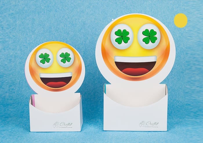 Scatole personalizzate con sticker Emojiflò Quadrifoglio - medio