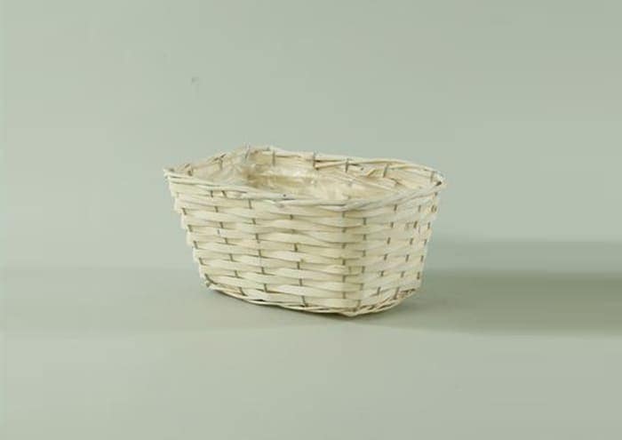 Immagine e-commerce Cesto rettangolare vimini bianco per 2 vaso 10 cm
