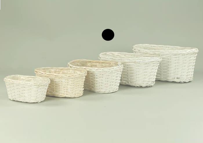 Cesto ovale bianco cm 35x20 h14
