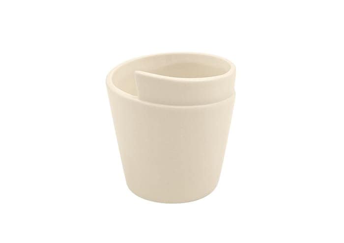 vasetto-ceramica-piccolo-fazzoletto-conico-avorio