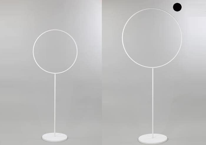 Immagine e commerce Cerchio doppio in ferro con asta diametro 45 altezza 91 cm bianco