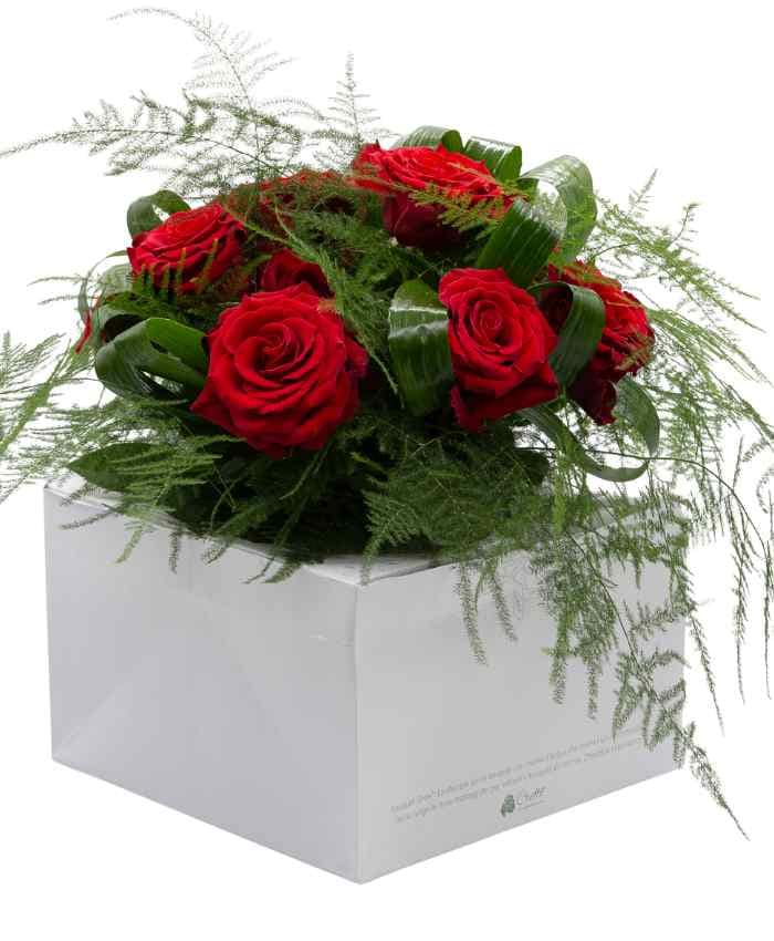 Bouquet Show shopper portabouquet con riserva acqua 24x24 h30 cm - Personalizzabile con tuo Logo - immagine 16