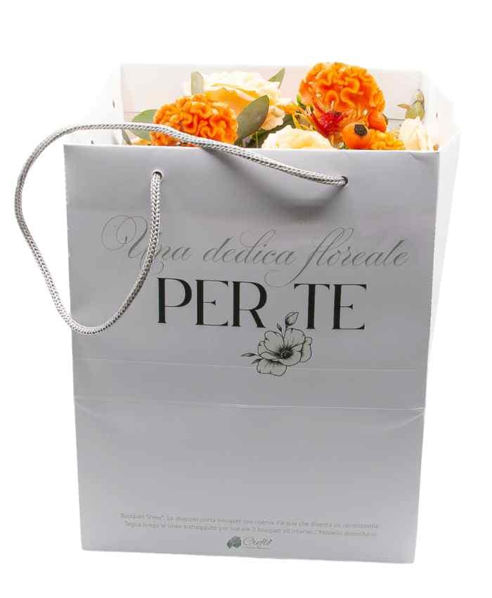 Bouquet Show shopper portabouquet con riserva acqua 24x24 h30 cm - Personalizzabile con tuo Logo - immagine 9