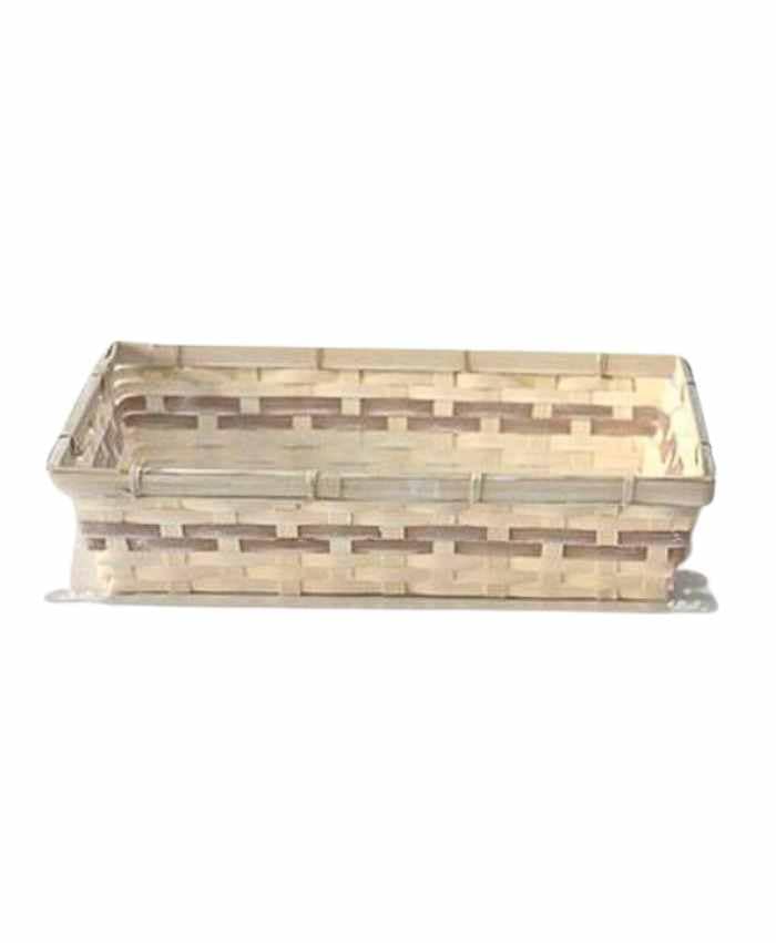 Immagine-e-commerce-Cesti in vimini per Natale rettangolari bamboo avorio con decoro tortora cm 38x29 h9