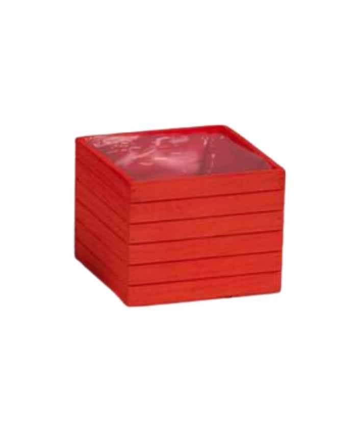 Immagine-e-commerce-Cassetta quadrata in legno rosso per piante vaso diametro cm 12