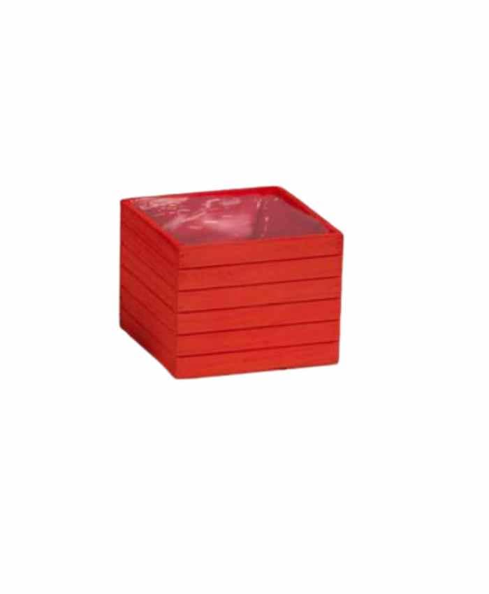 Immagine-e-commerce-Cassetta quadrata in legno rosso per piante vaso diametro cm 10