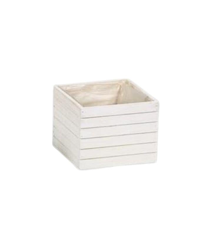 Immagine-e-commerce-Cassetta quadrata in legno bianco per piante vaso diametro cm 10