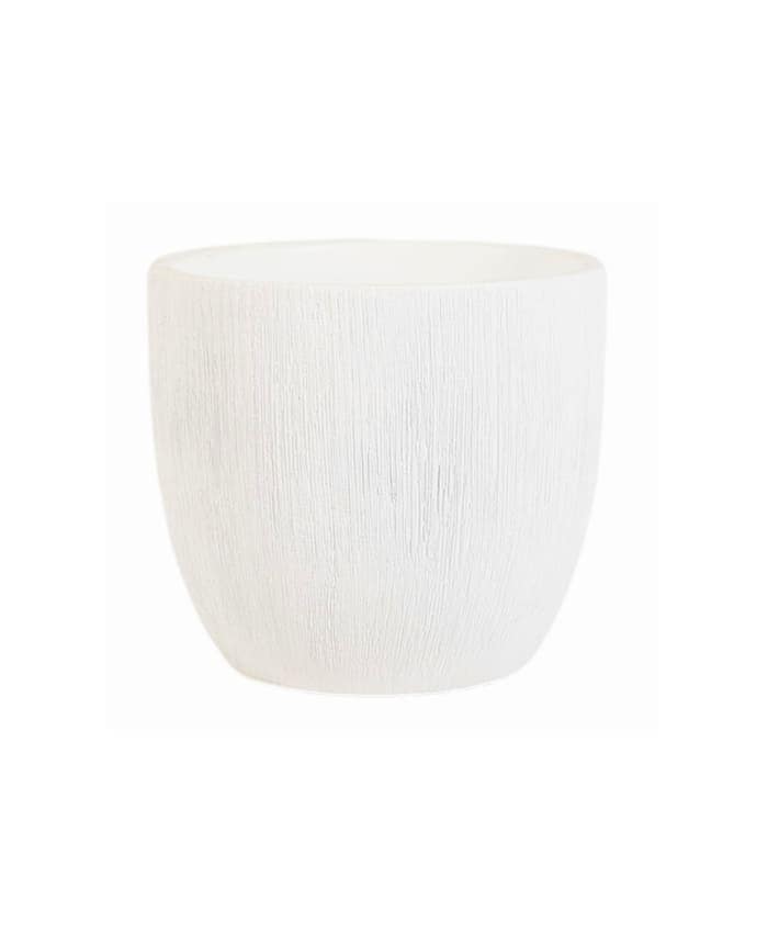 Immagine e commerce Vaso in ceramica nero con superficie zigrinata cm 11 h10 Bianco