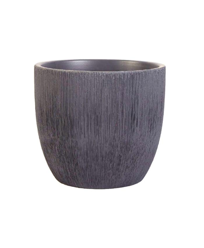 Immagine e commerce Vaso in ceramica con superficie zigrinata cm 13 h12 Nero