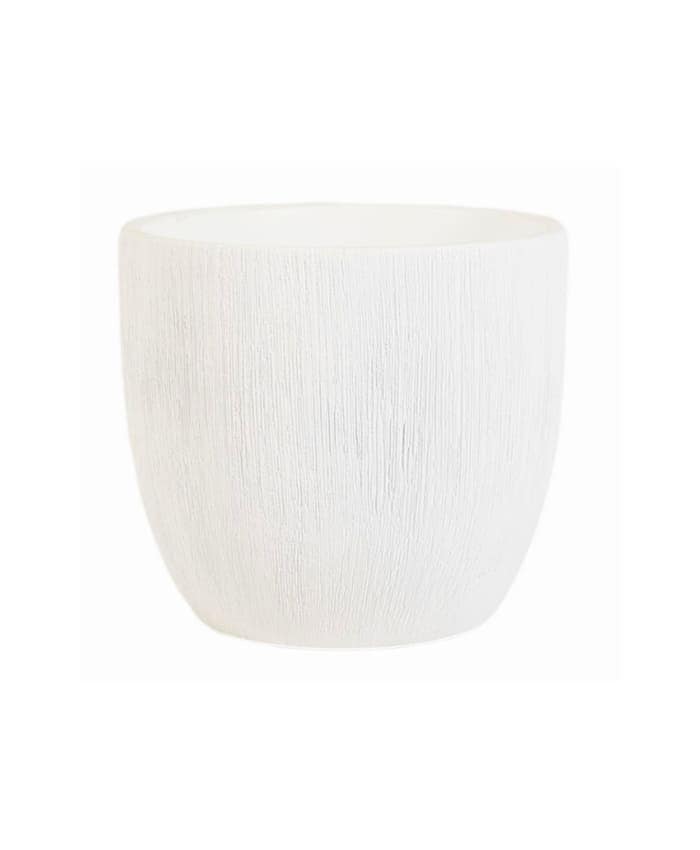 Immagine e commerce Vaso in ceramica con superficie zigrinata cm 13 h12 Bianco