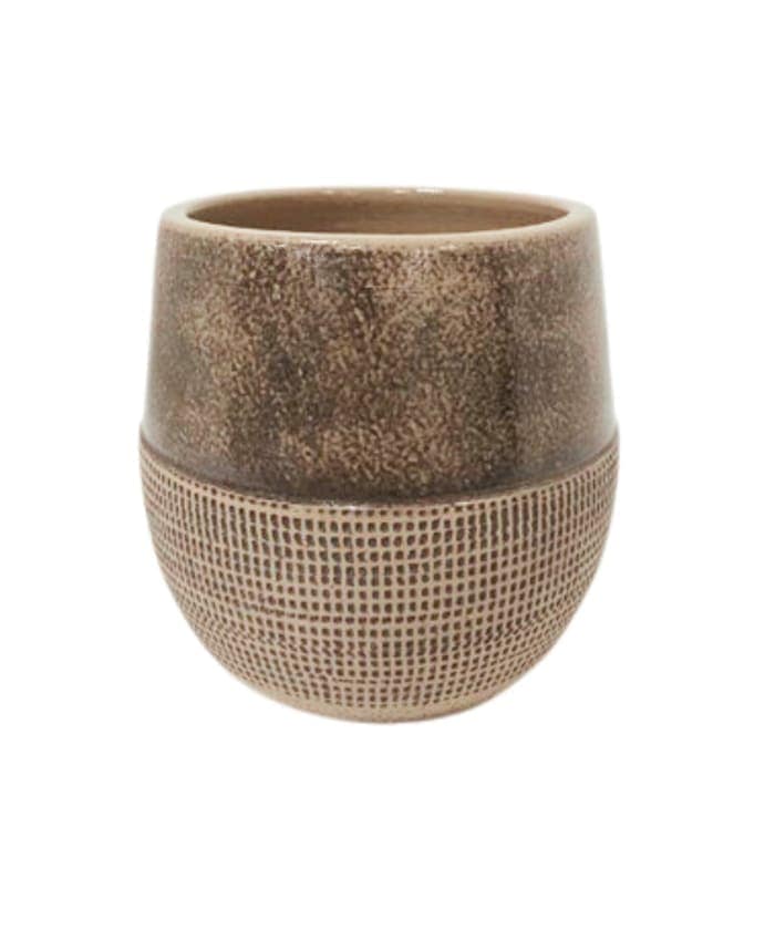 Immagine e commerce Vaso cermica grigio profilo ovale liscio zigrinato cm 14 h13
