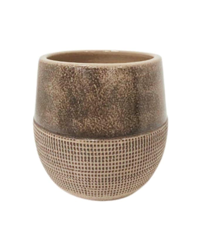 Immagine e commerce Vaso cermica grigio profilo ovale liscio zigrinato cm 16 h14