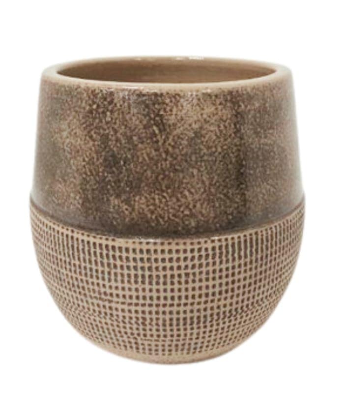 Immagine e commerce Vaso cermica grigio profilo ovale liscio zigrinato cm 24 h22