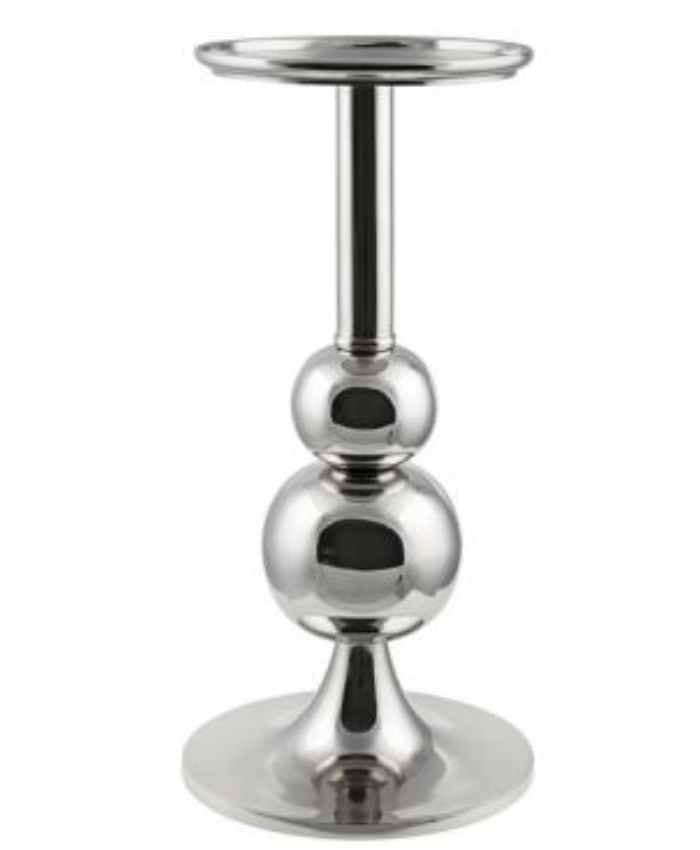 Immagine e commerce Candeliere alluminio fusto lineare con ornamenti sferici cm 24 h66