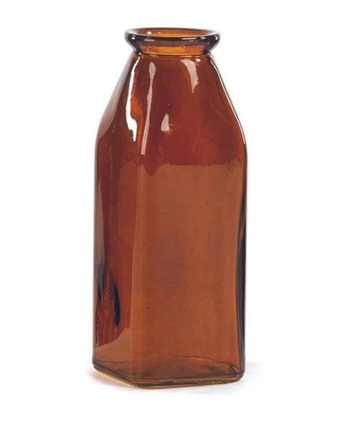 Immagine e commerce Vaso monofiore Bottiglia quadrata per allestimenti 5x5 alta 15 cm - Ambra scuro