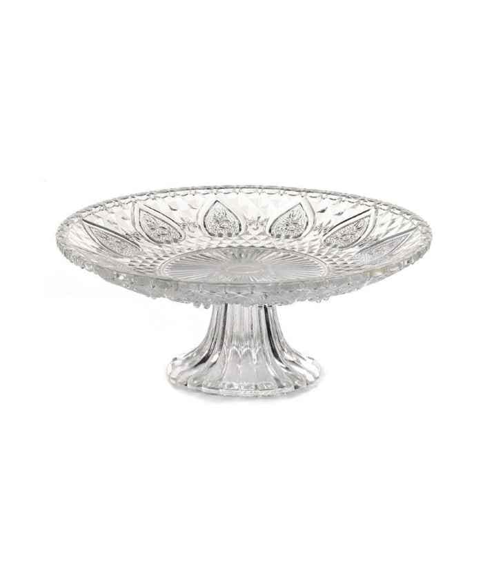 Immagine e commerce Alzatina di Vetro con decori diametro 25 alta 13 cm - Trasparente