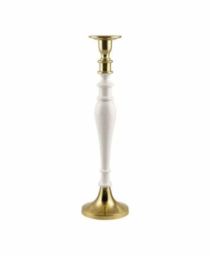 Immagine e commerce Portacandela in alluminio Avorio e oro diametro 13 alto 47 cm