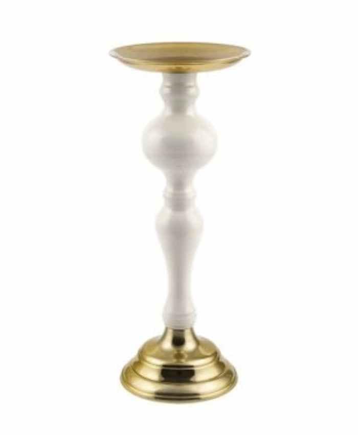 Candeliere-alluminio-oro-avorio-piede-lavoroato-stelo-a-balaustra-cm-11-h37