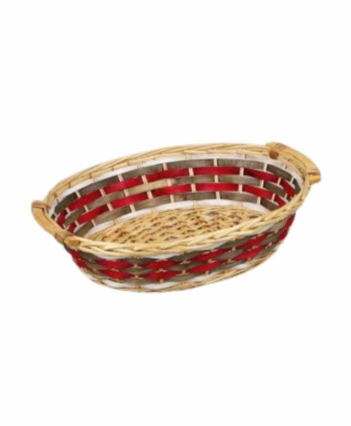 Immagine e commerce Cesto per confezioni natalizie Ovale tricolor cm 53x40 h14