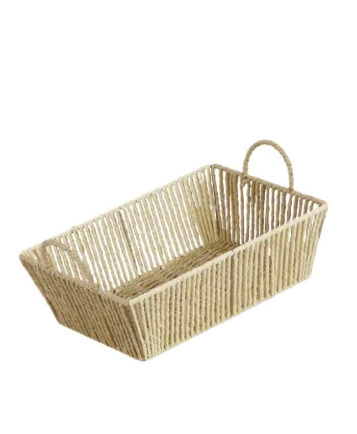 Immagine e commerce Cesto confezioni natale in corda crema rettangolare cm 35x25 h 12