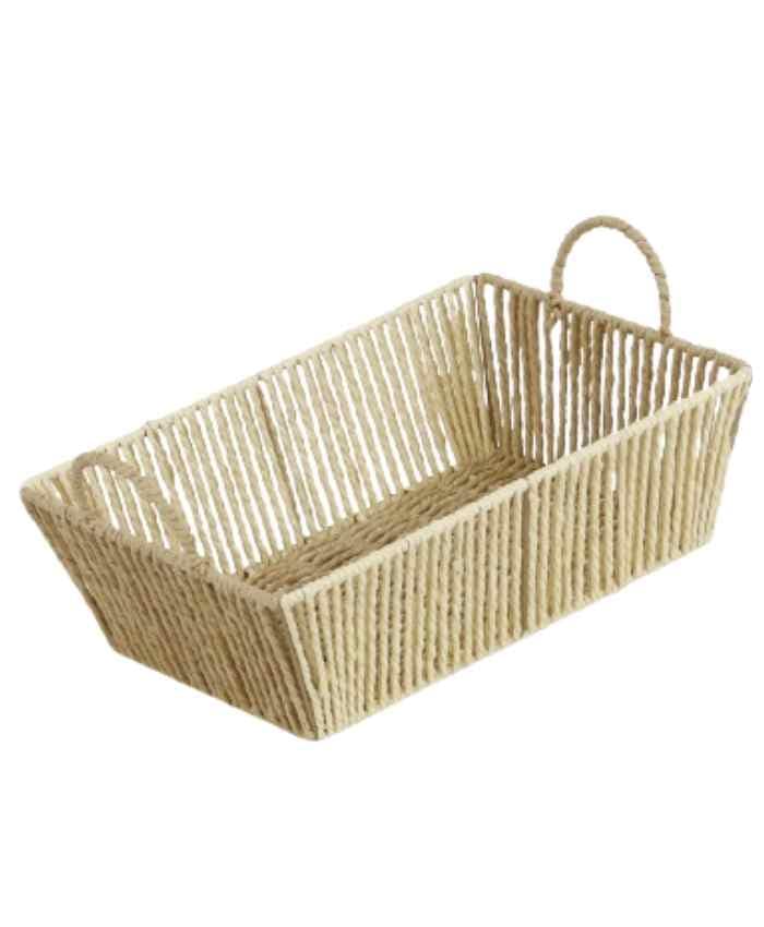 Immagine e commerce Cesto confezioni natale in corda crema rettangolare cm 42x30 h 13