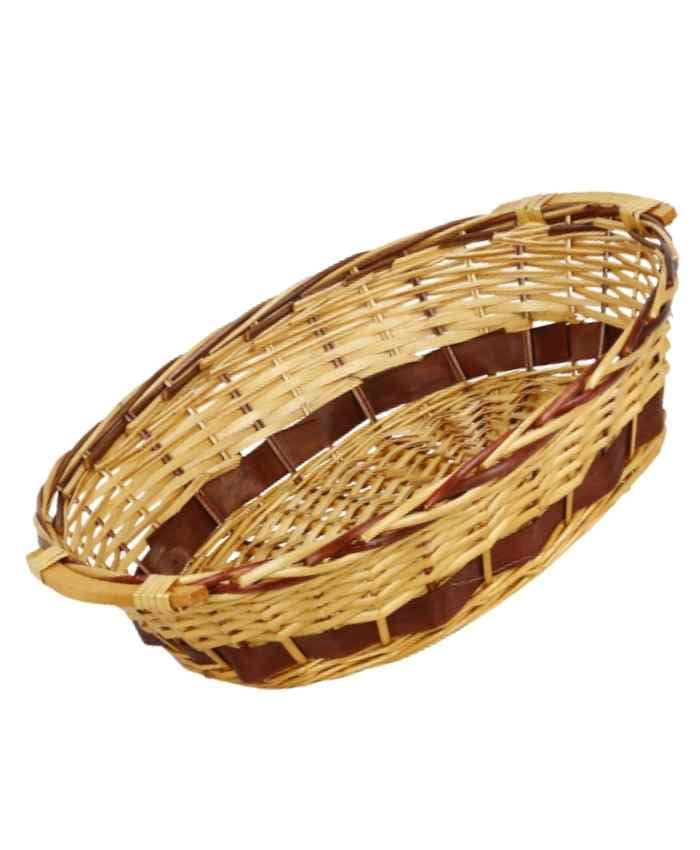 Immagine e commerce Cesto confezionamento natalizio marrone con fascia decorativa cm 60x46 h 16