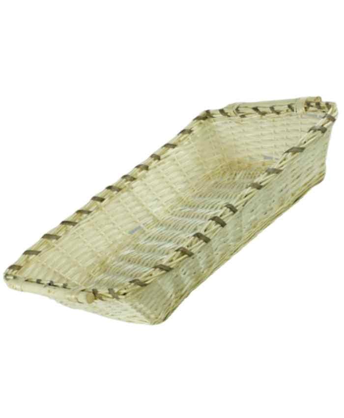 Immagine e commerce Cesto confezionamento Natale rettangolare bianco con decoro cm 78x40 h 17