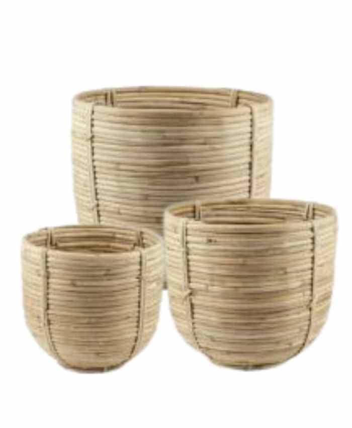 Immagine e commerce Serie 3 Cesti in Rattan svasato Diametri 26-22 e 18 cm