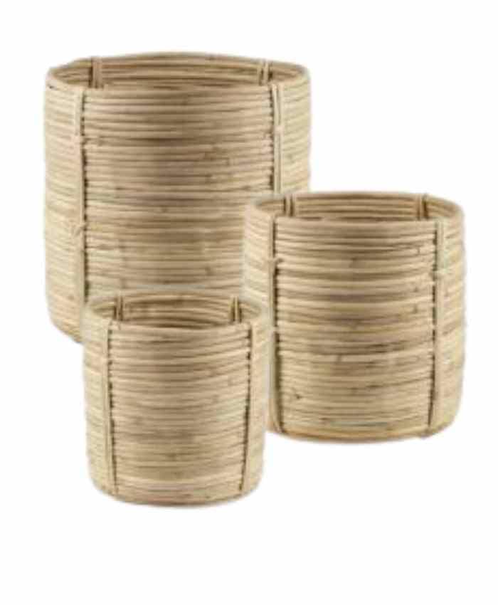 Immagine e commerce Serie 3 Cesti in Rattan cilindrico Diametri 27-22 e 18 cm