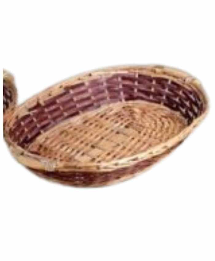 Cesto Per Confezioni Natalizie Ovale In Vimini Grigio Cm 49x37 H 12 | C & R