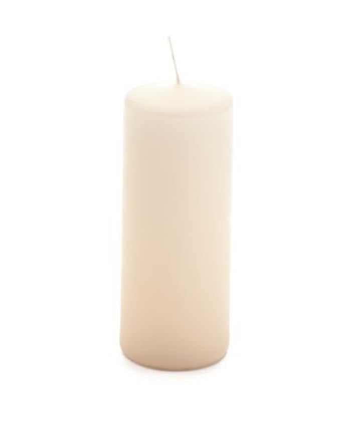 Candela Moccolo Antigoccia In Cera Diametro 6 Alta 9 Cm Confezione 16 Pz Bianco Perlato
