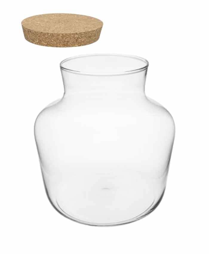 Barattoli Di Vetro Con Tappo In Sughero Vaso in vetro a forma di Giara con tappo sughero per Terraium alto 26