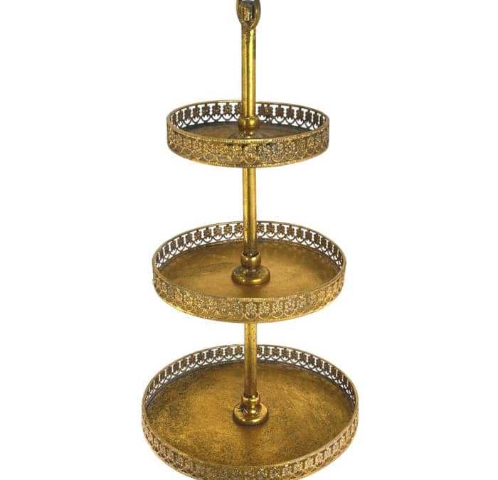 Serie 4 Alzate metallo oro per addobbi floreali h 40-60-80-100 cm