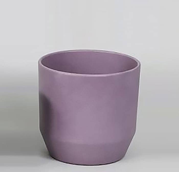 Portavaso in ceramica con base stretta diametro 19 alto 18 cm-Lavanda