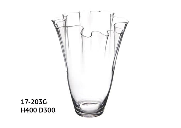 Vaso vetro elegante con orlo ondulato alto 40 cm (1pz) - Complementi e  Regali