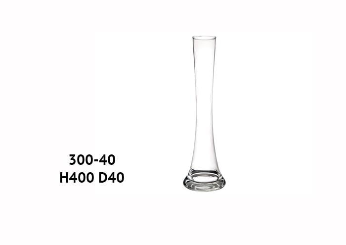 Vaso monofiore vetro collo stretto diametro 4 altezza 40 cm - Vasi vetro