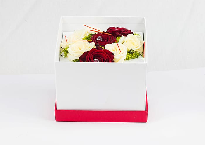 Pacchetto CubeLove Flower Box Quadrate e rettangolari con sagoma cuore