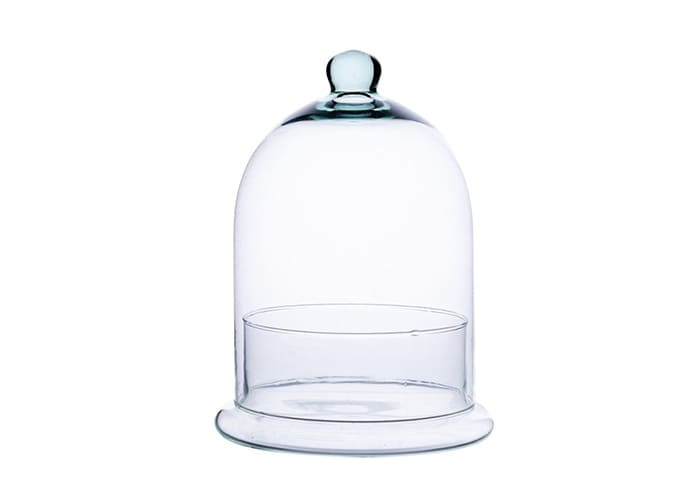 Cupola di vetro con base interna forma cilindrica cm 19 h25