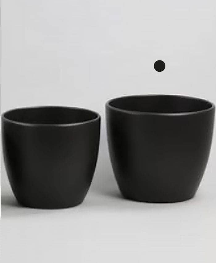 Porta vaso bombato in ceramica per piante diametro 26-28 cm-Antracite Opaco