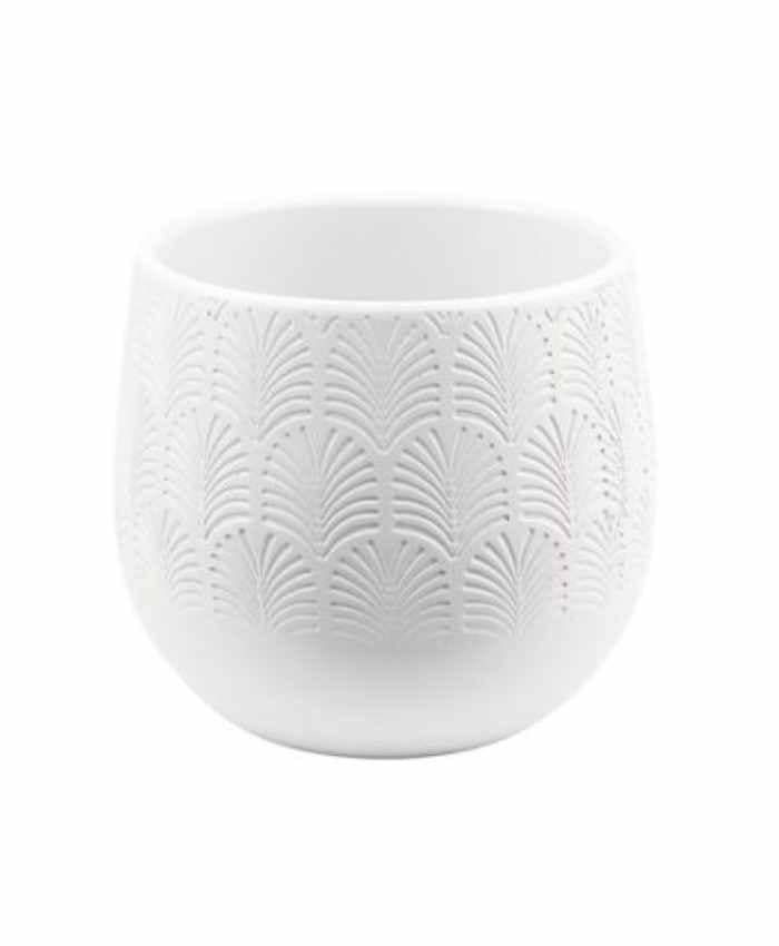 Vaso Per Orchidee In Vetro Lavorato A Mano – Diametro 13 Cm, Altezza 16,5 Cm – Bianco Con Filo Colorato – Crea Il Microclima Ideale