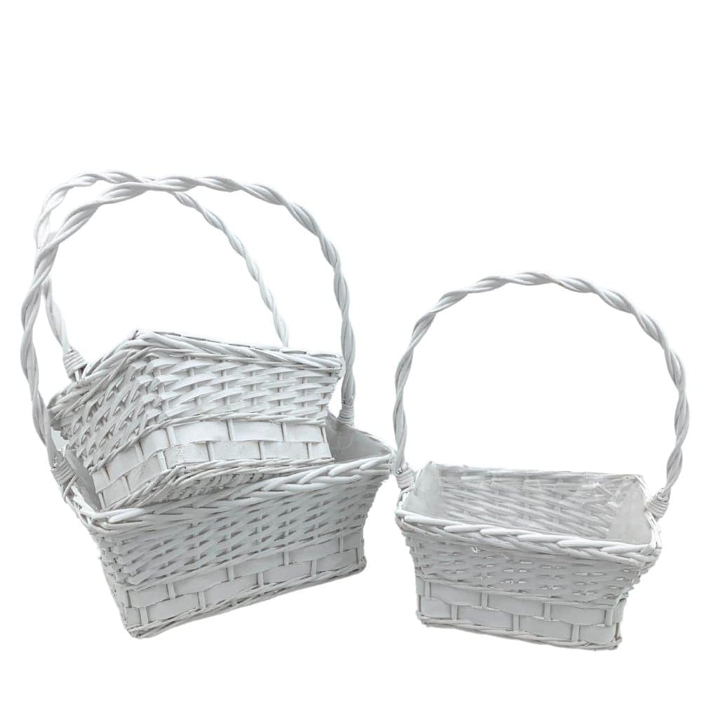 Immagine e commerce Serie 3 ceste vimini rettangolari orlo aperto manico intrecciato misure 25-29-34 cm