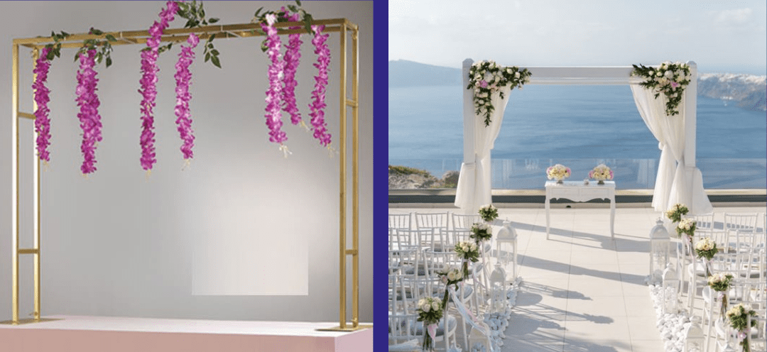 SUSIRE Arco Matrimonio Struttura Legno: 2 Pezzi Triangolo combinazione Arco per Fiori Strutture