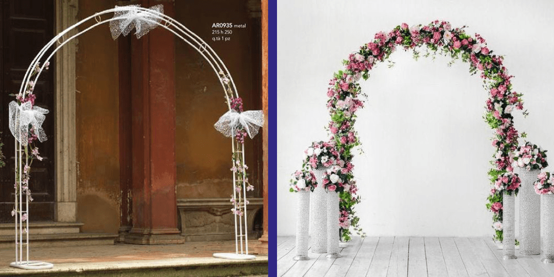 Arco per matrimonio in metallo dorato: supporto per fiori per decorazioni per feste - Italia