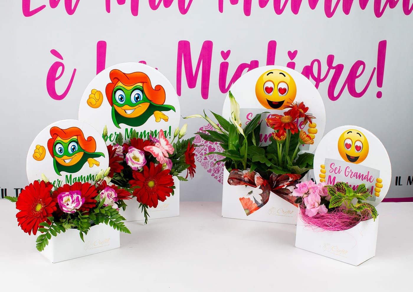 Scatole personalizzate con emotico - festa della mamma