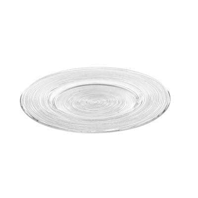Immagine e commerce Piatto in vetro tondo decoro righe concentriche diametro cm 21