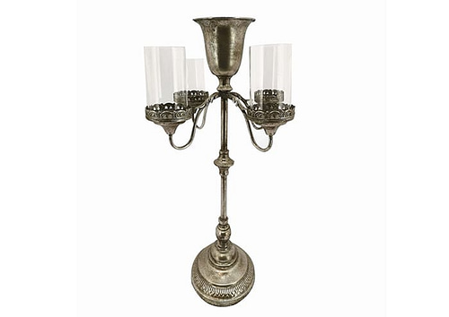 Immagine e commerce Candelabro argento 4 braccia con parafiamma e calice centrale alto 80 cm