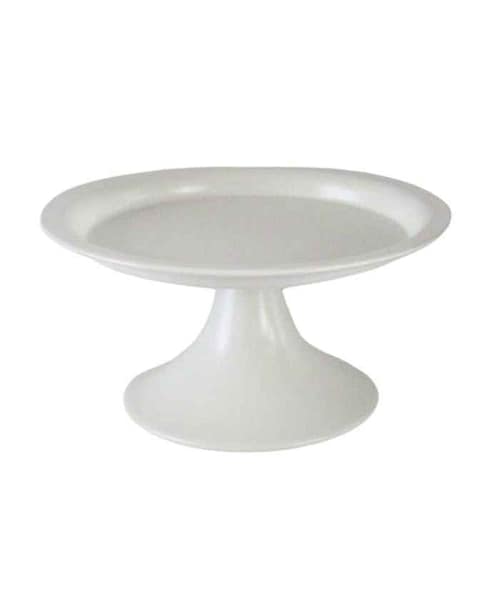 Immagine e commerce Alzata in metallo Bianca con gambo svasato alta 14 diametro 14 cm