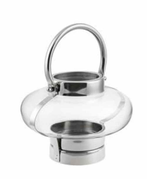 Immagine e commerce Lanterna portacandela in acciaio argentato e vetro diametro 26 alta 19 cm