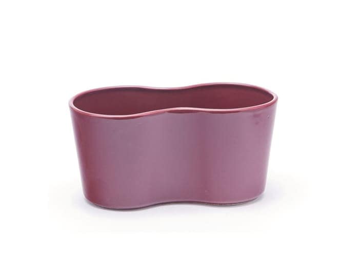 Vaso Per Orchidee In Ceramica Blu 15,2 Cm Con Fori Di Drenaggio E Sottovaso Attaccato