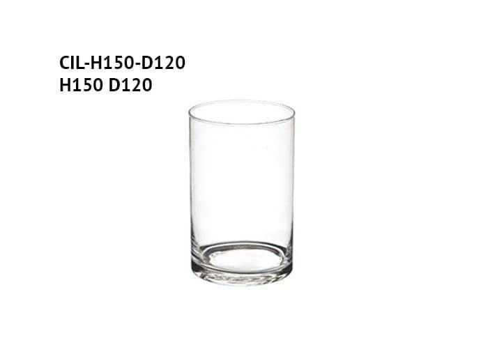 Cilindro vetro fondo spesso e orlo fino alto 12 cm
